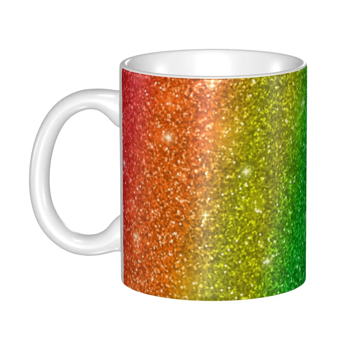 DIY Glitter Rainbow Gay LGBT Ceramic Mugs Personalized Coffee Cup Creative Present