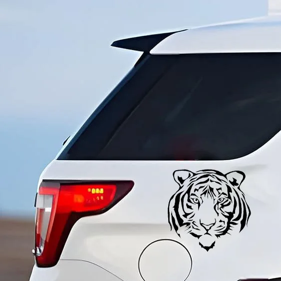 

Tiger Head Car Sticker, Vinyl Cut-out Decal for Automotive Exterior, Sporty Body Decor