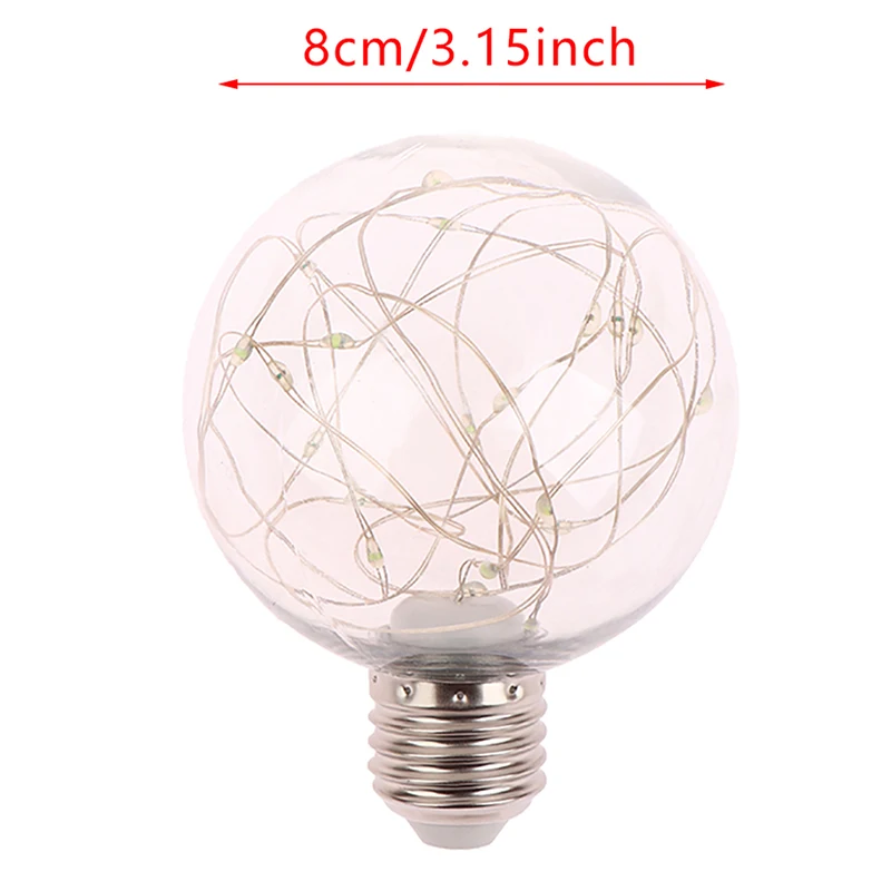 1Pcs 8cm LED String Light Bulb E27 220V  Colorful RGB Lighting Copper Wire Bulb Home Decor Holiday Night Light Lamp