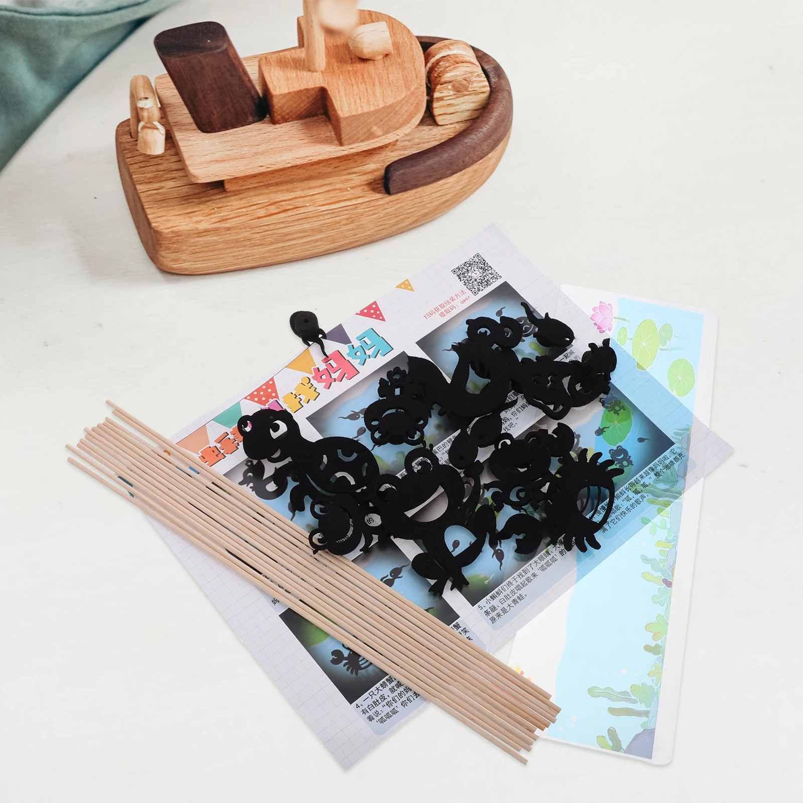 1 ensemble d'autocollants de marionnettes d'ombre, outils pédagogiques pour la maternelle, lumière légère et pour enfants, ensemble d'activités de zone de Performance créative