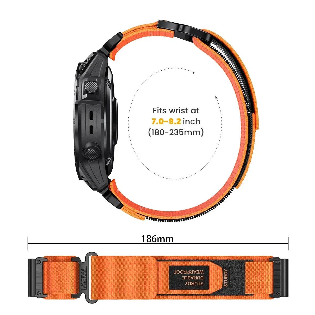 Ремешок нейлоновый для Garmin Fenix 7X 7 Pro Fenix 6X 6 5X 5Plus Tactix 7 Forerunner 965 955 Enduro 2 Loop, 22 мм 26 мм
