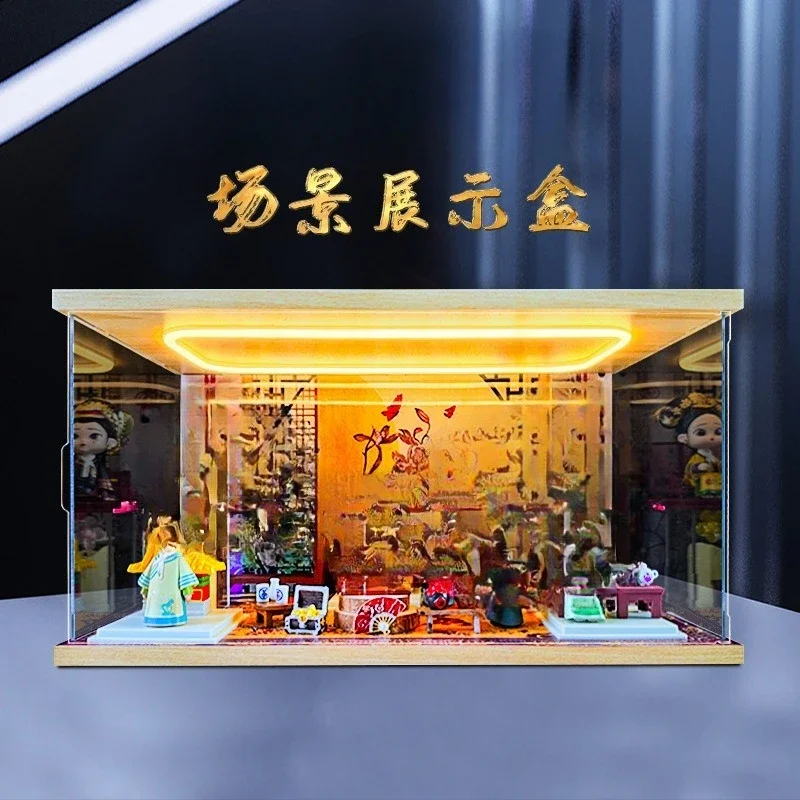 Figure trend, toy lighting, theme scene box, acrylic storage box.