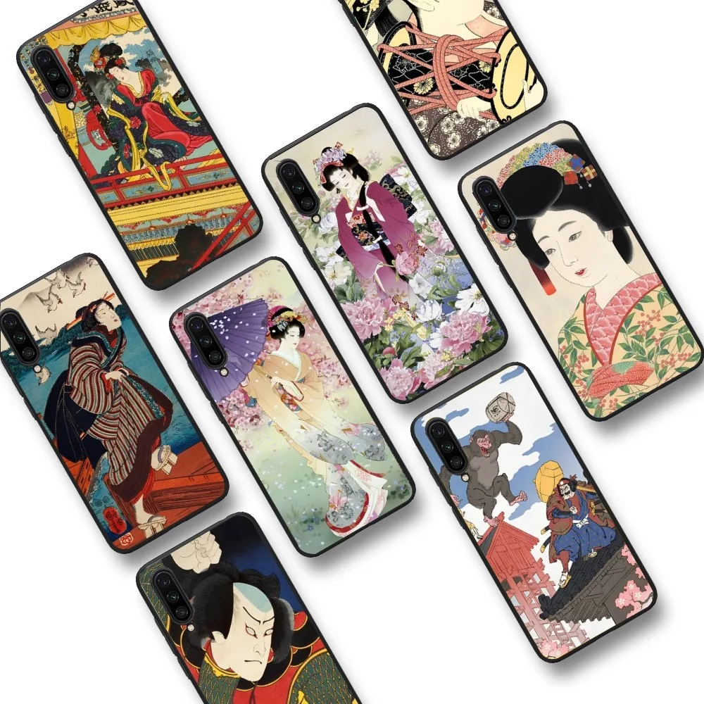 Japanese Ukiyo-E Painting Phone Case For Xiaomi Mi 5X 8 9 10 11 12 lite pro 10T PocoX3pro PocoM3 Note 10 pro lite