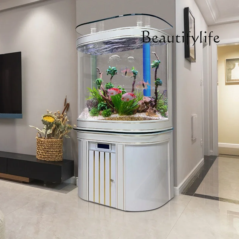 Water Household Fish Tank Living Room Medium and Large Light Luxury Self-Circulation Ecological Lazy Fish Tank Bottom Filter