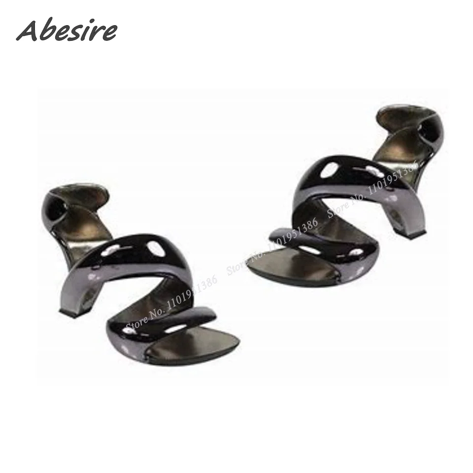 Abesire Summer Pink Sandals Strange Style High Heel Black White Silver Woman Summer Shoes Fashion Lady Sexy Stilettos Big Size