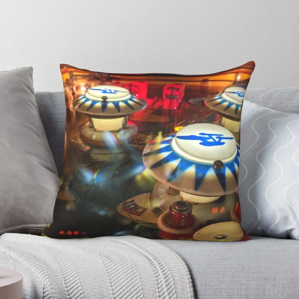 Pop Bumpers Pinball Pillowcase Polyester Linen Velvet Pattern Zip Decor Home Cushion Cover 18