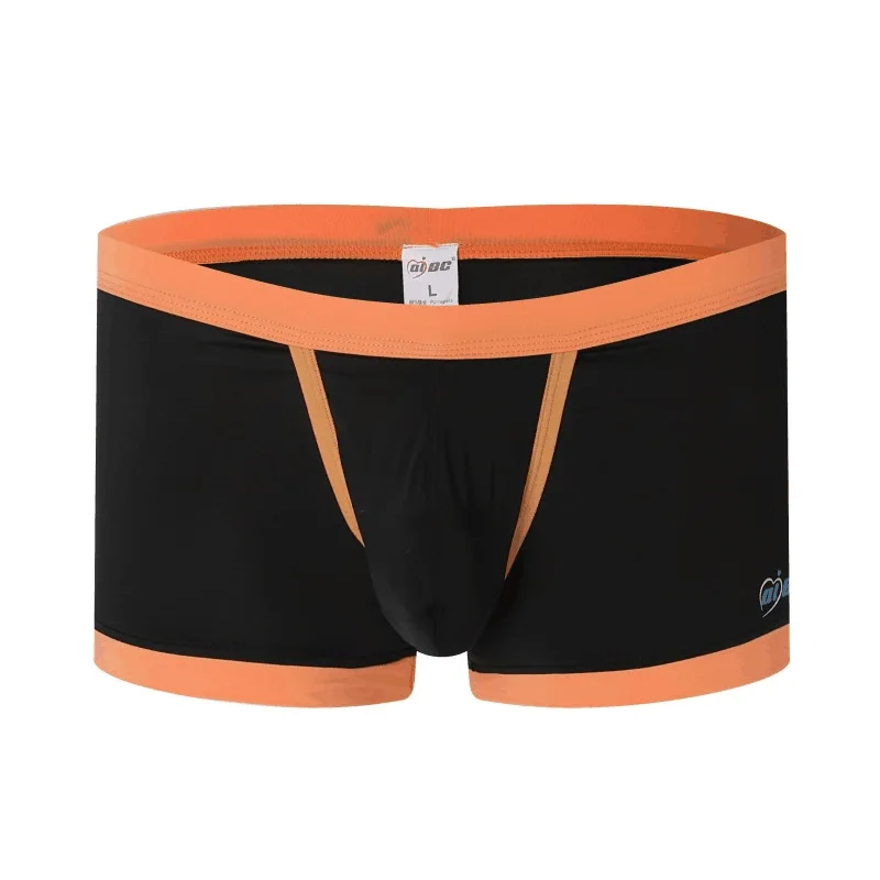 Men Ice Silk Separated Pouch Boxer shorts Ring Lift Support Space Capsule Trunks Sexy Silky Anti Sweat Male Underwear