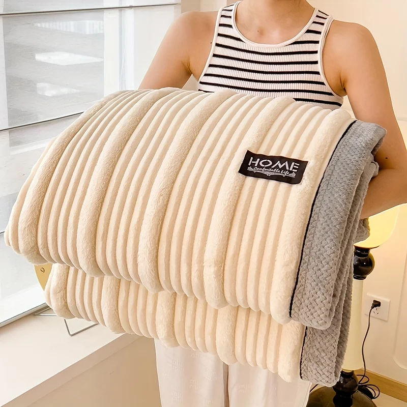 Ultra-Soft Coral Fleece Throw Blanket - Thick, Warm & Cozy For Couch, Bed, Office Naps | All-Season Comfort In Mixed Colors