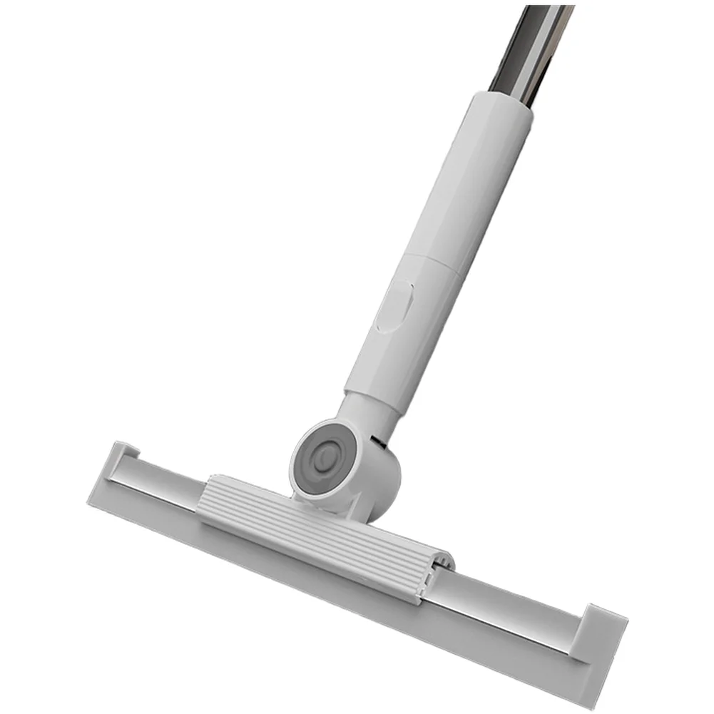 Silicone Edge Floor Scraper Broom for Bathroom Wet or Dry Use with Detachable Head and Rust Proof Stainless Steel Shaft