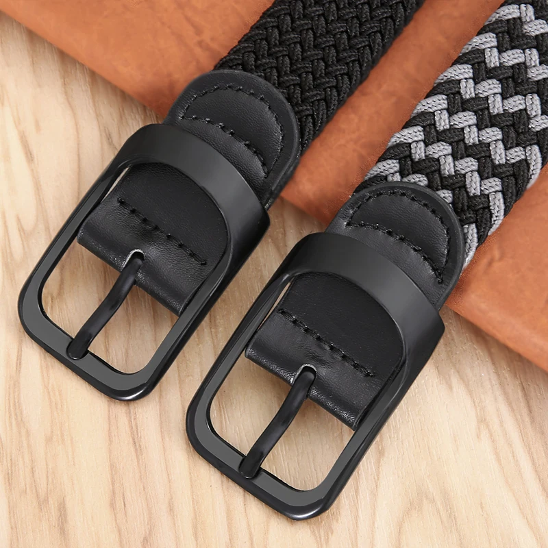 Non-hole Punch-free MEN\'S AND WOMEN\'S Woven Belt Elastic Stretch Canvas Belt Female Korean Style Versatile Student Pants Belt