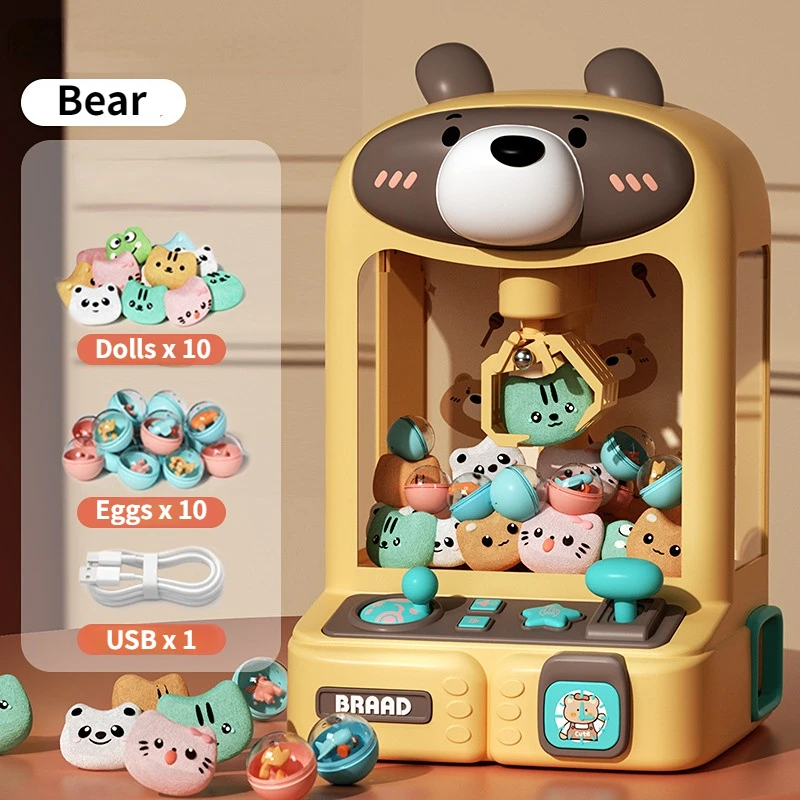 Automatische münzbetriebene Spielen Mini Klaue Maschine Kinder Elektrische Arcade Kran Twisted Egg Puppe Maschinen Spielzeug Kinder Geburtstag Geschenke
