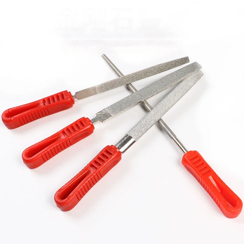 4"6"8"10"12" Plating Diamond File Rasp 4-type Wood Plastic Hard Metal Burr Repairing Hand File Woodworking Grinding Carving Tool