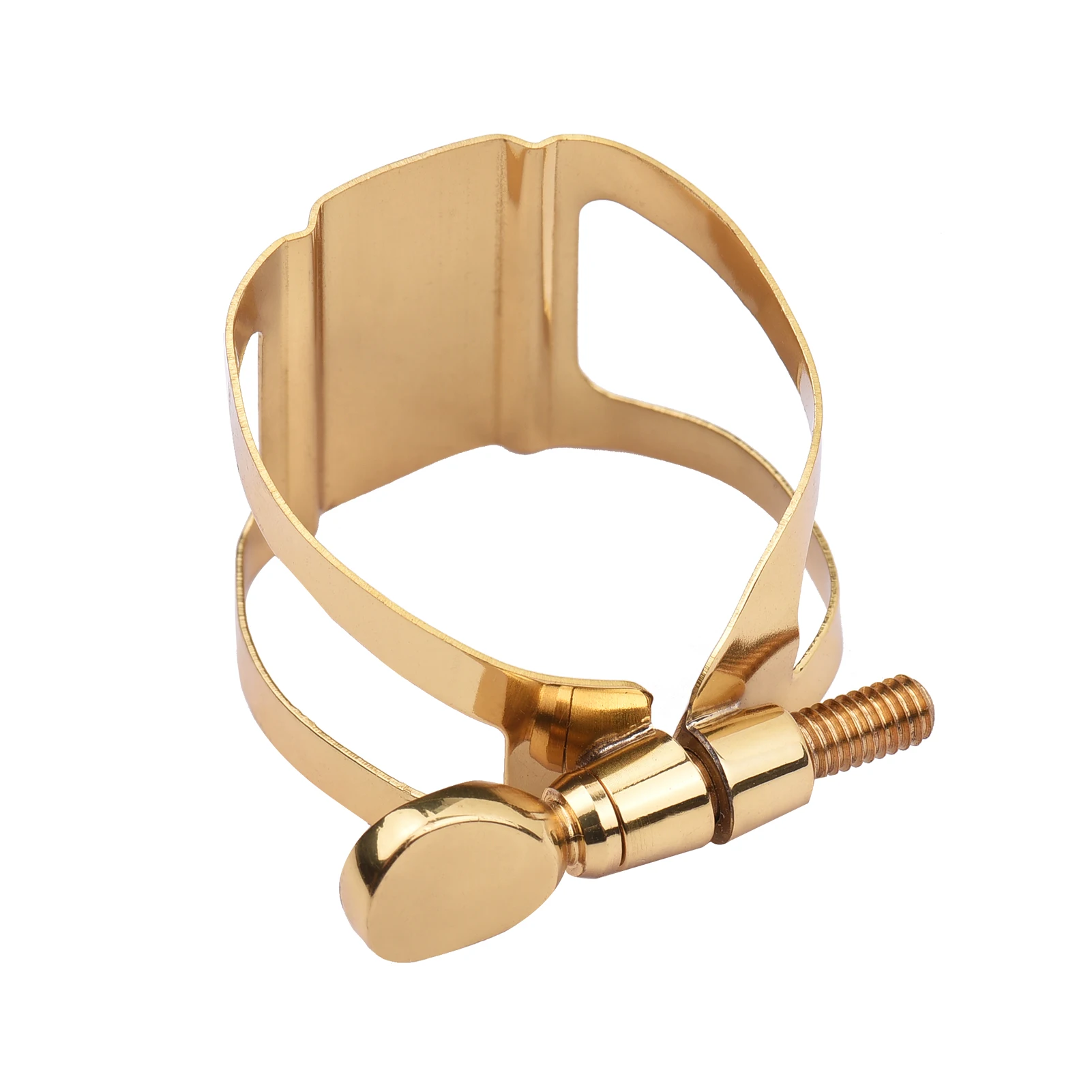 Single Screw Adjustment Saxophone Ligature Durable Metal Clip Fastener for Soprano / Alto / Tenor Saxophone