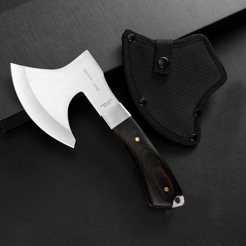 Survival Hunting Tomahawk Axes Hatchet Camping Hand Fire Stainless Steel Axe Boning Knife For Chopping Meat Bones Outdoor Tools