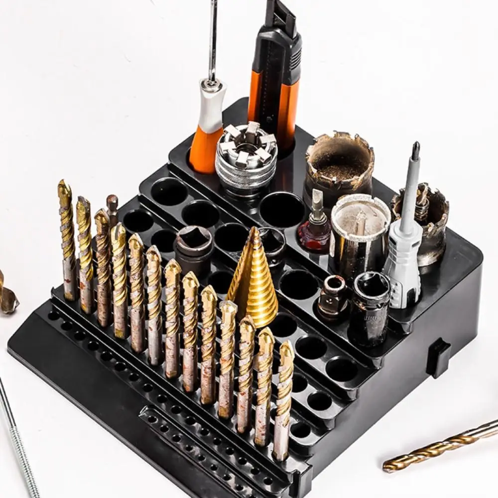 

Neat Storage 85 Hole Tool Bit Holder Splicable Design Stable Drill Bit Storage Case Thicken ABS Milling Cutter Container Home