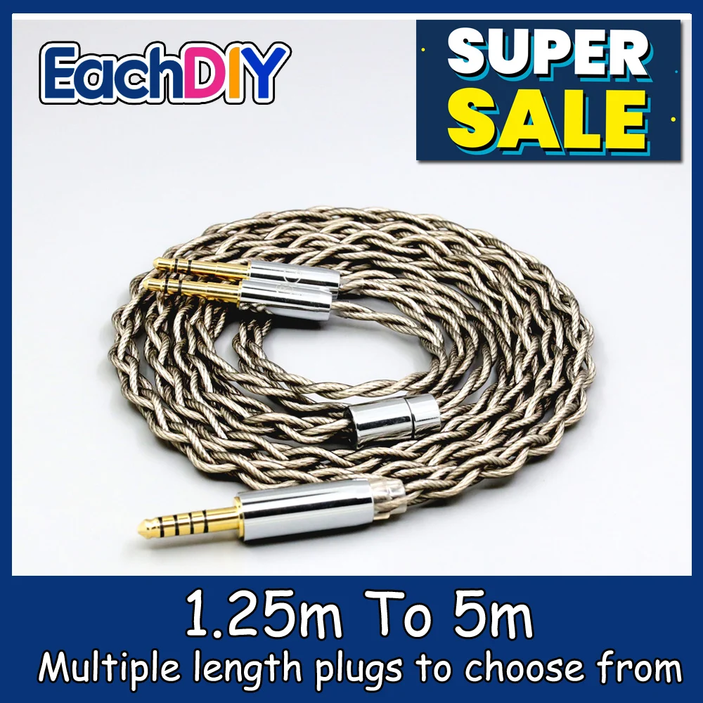 

99% Pure Silver + Graphene Shield Earphone Cable For Final Audio D8000 AFDS Design Pandora Hope vi Yamaha YH-5000SE LN008685