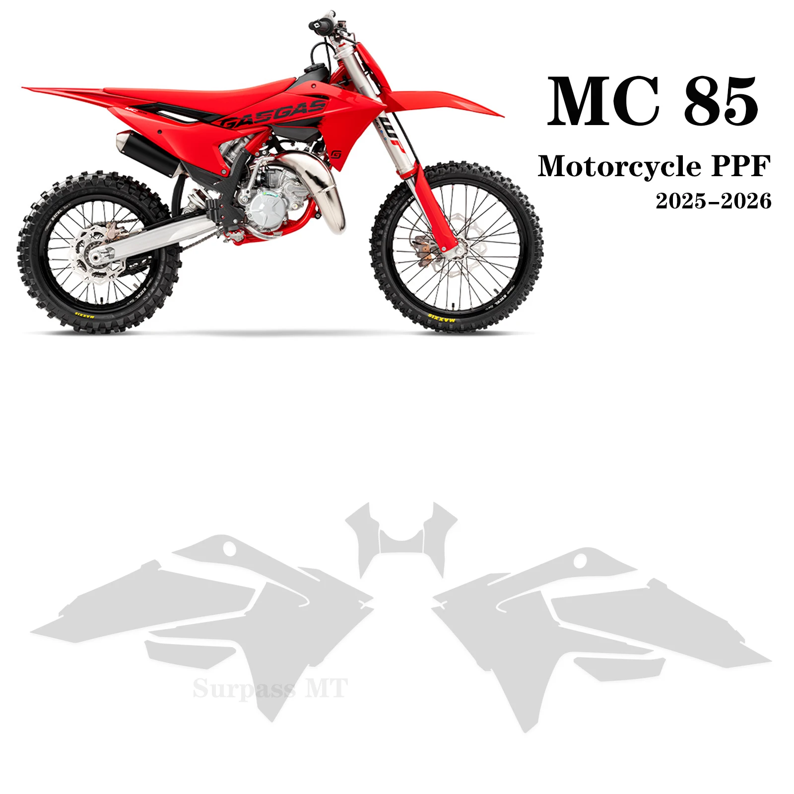 

Защитная пленка PPF для мотоцикла GASGAS MC 85 (2026 год), TPU пленка для защиты лакокрасочного покрытия, антицарапийная пленка для обтекателей мотоцикла, толщина 7.5 мил