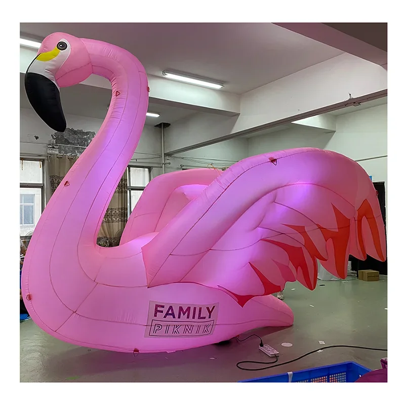 

Inflatable Pink Flamingo with Led Light Inflatable Flamingo Model Balloon for Summer Party