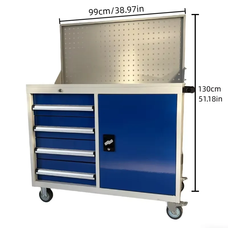 Heavy-duty mobile metal tool cabinet, 500 lbs (LD-TC3002), lockable storage, corrosion-resistant