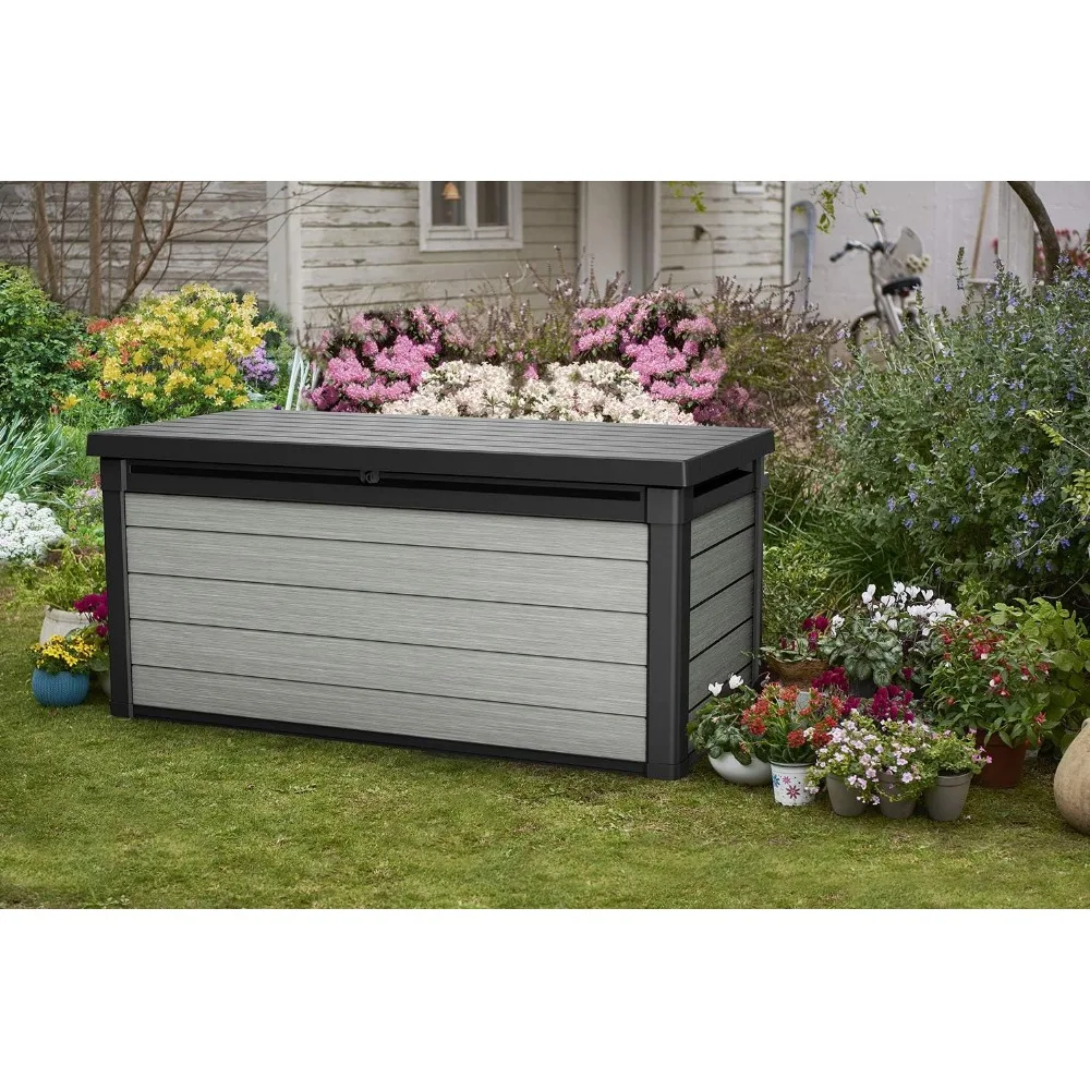 

Denali 150 Gallon Resin Large Deck Box-Organization and Storage for Patio Furniture Outdoor Cushions Garden Tools and Pool Toys