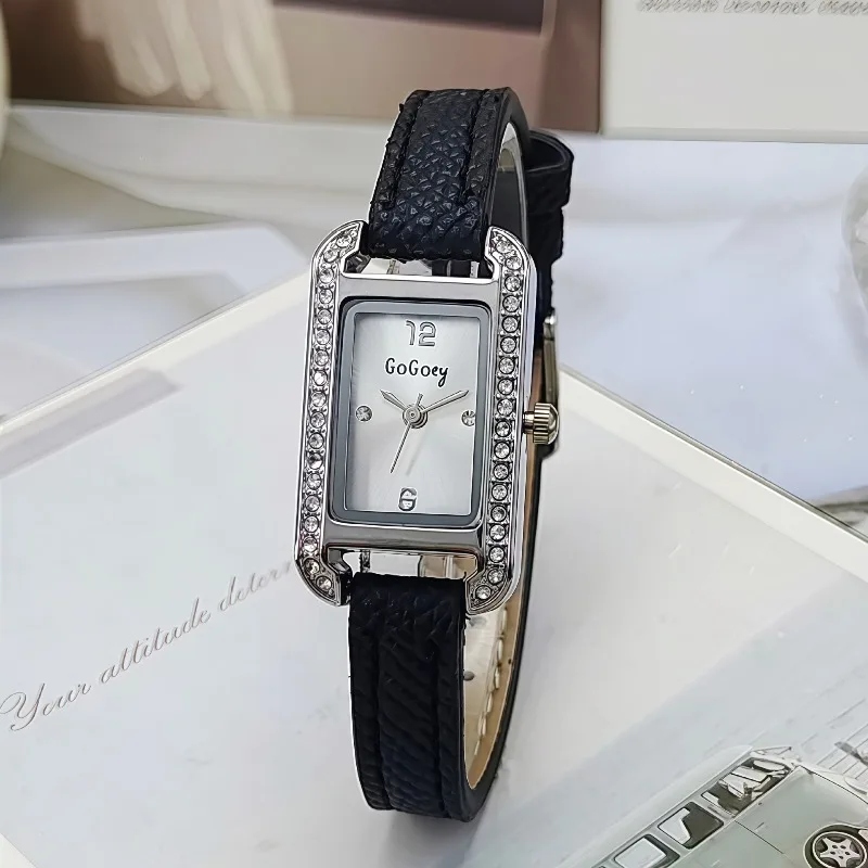 Wyprzedaż Damskie Zegarki Modne Zegarki Kwarcowe z Prostokątną Tarczą Luksusowy Skórzany Pasek Zegarek na Rękę Zegarek Damski Dropshipping Relogio