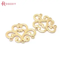 10PCS 18K Gold Color Flower Connect Charms Pendants High Quality Earrings Diy Jewelry Accessories Rosediy official-website
