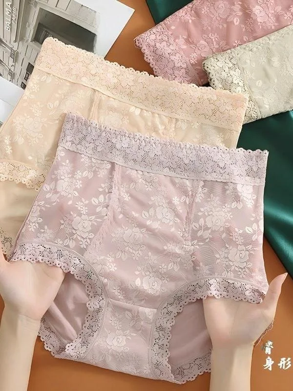slip-a-vita-alta-in-pizzo-victoria's-secret-da-donna-a-vita-alta-con-controllo-della-pancia-cavallo-in-puro-cotone-effetto-push-up-senza-cuciture