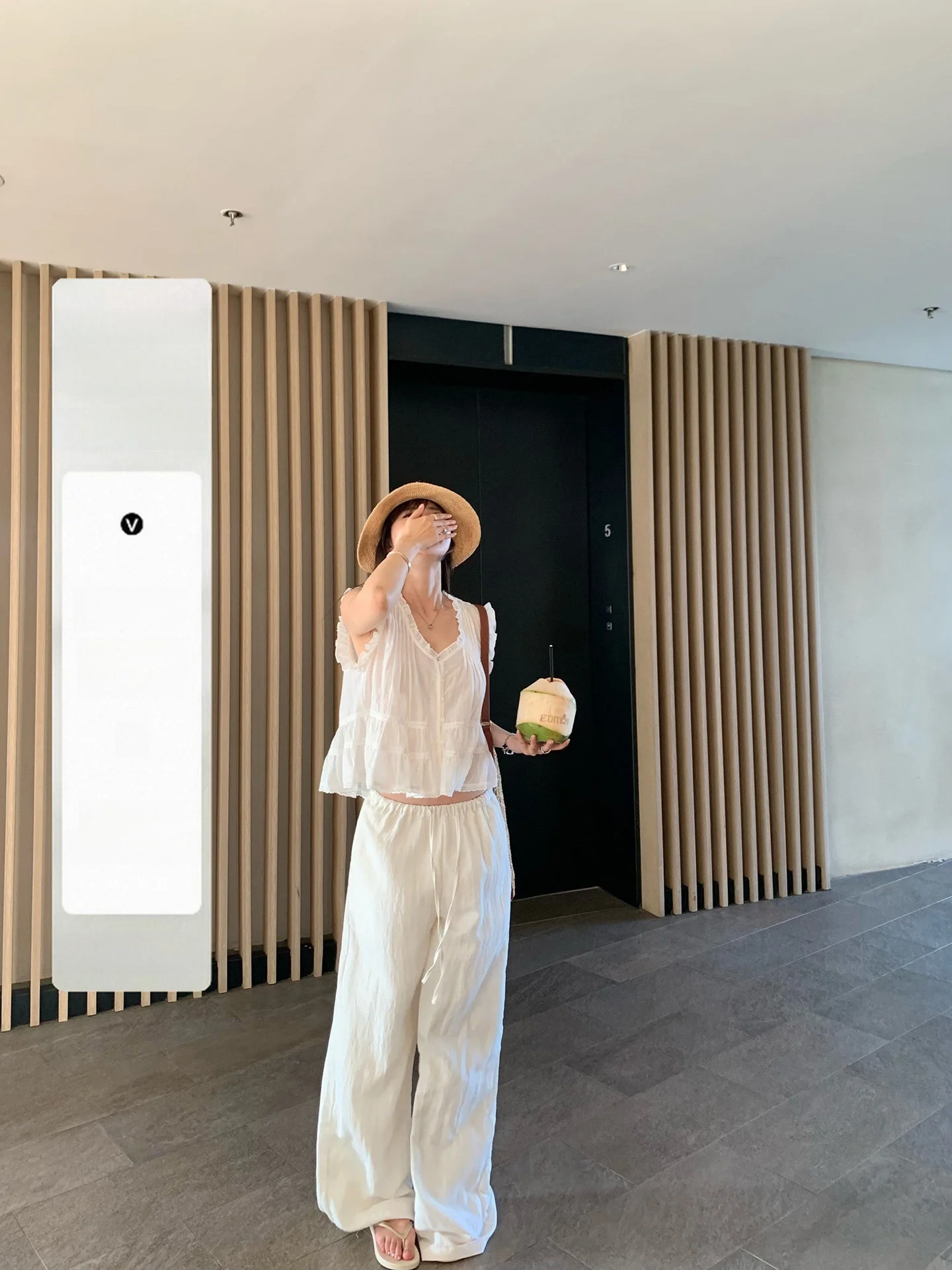 

White Studio Women's Casual Straight Leg Linen Pants Drawstring Drapey Wide Leg Cotton Linen Trousers High Waist Elastic Wais...