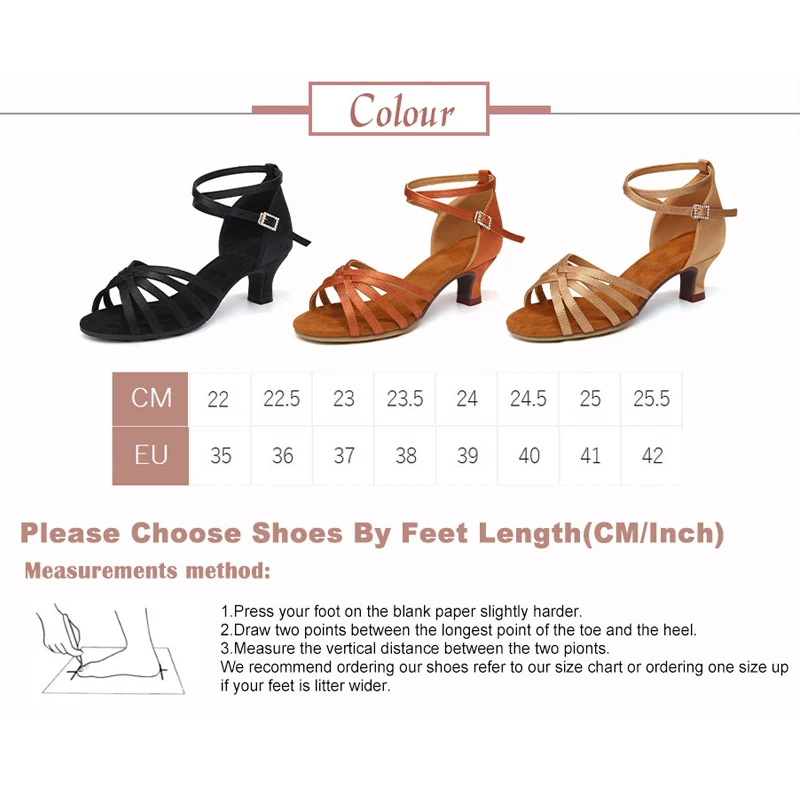 SWDZM Rubber Sole Latin Dance Shoes Outdoor Dance Sandals Tango Soft Bottom Latin Salsa Shoes Comfortable Heel 6cm For Girls