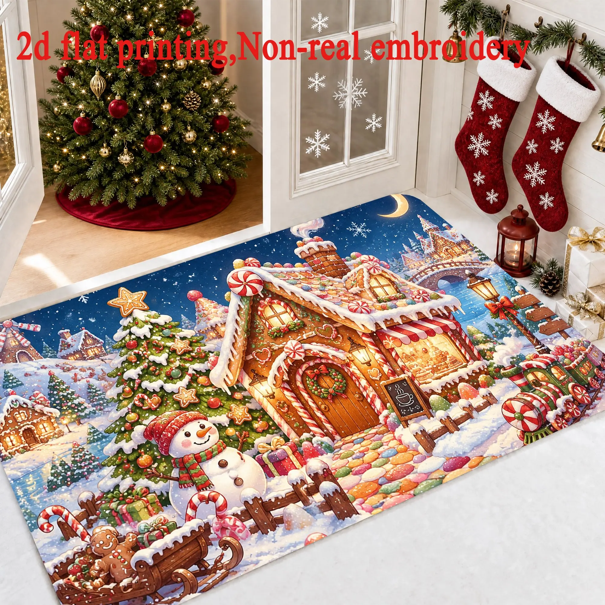 Three Christmas Gnomes Snowflake Dish Drying Mat Water Absorbent Kitchen Counter Pad Quick Dry Table Mat For Xmas Home Decor