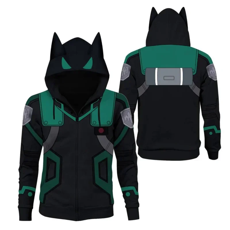 Anime My Hero Academia Midoriya Izuku Deku Cosplay Costume Jacket Adult Unisex Hoodie Coat Sweatshirts