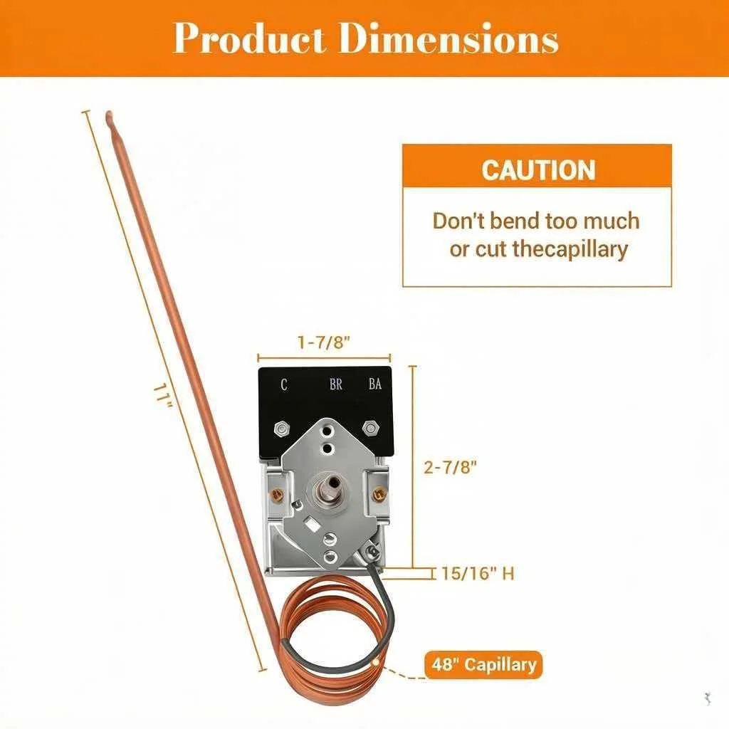 

Термостат KKTB 18 48 (замена), 5А 120В переменного тока, для газовых плит и духовок, совместим с моделями HRD4803U и FFSGS6244 36 48