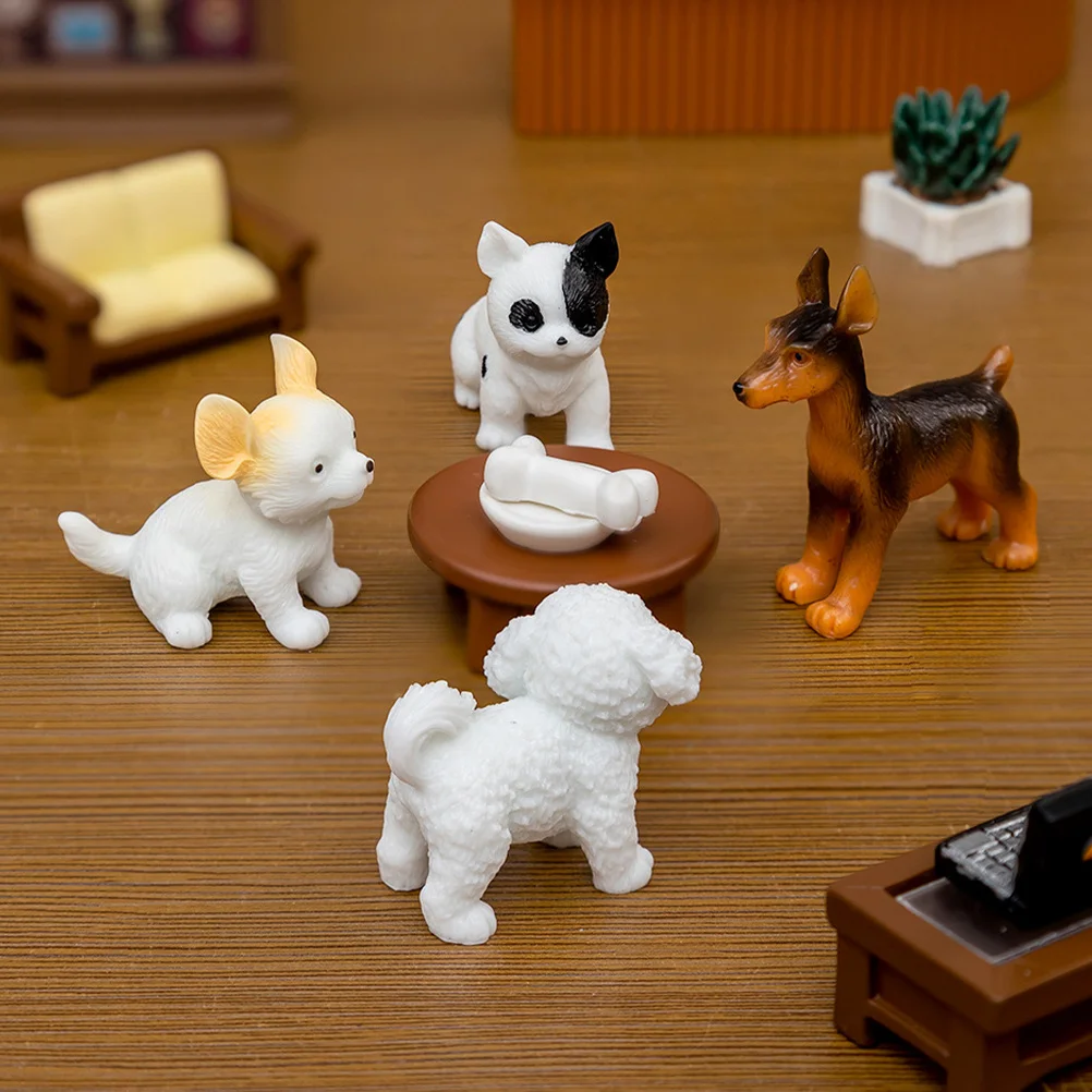 

Valentines Day Mini Dog Figurines Microlandscape Accessories Miniature Animal Miniatures Resin Dogs Tiny The