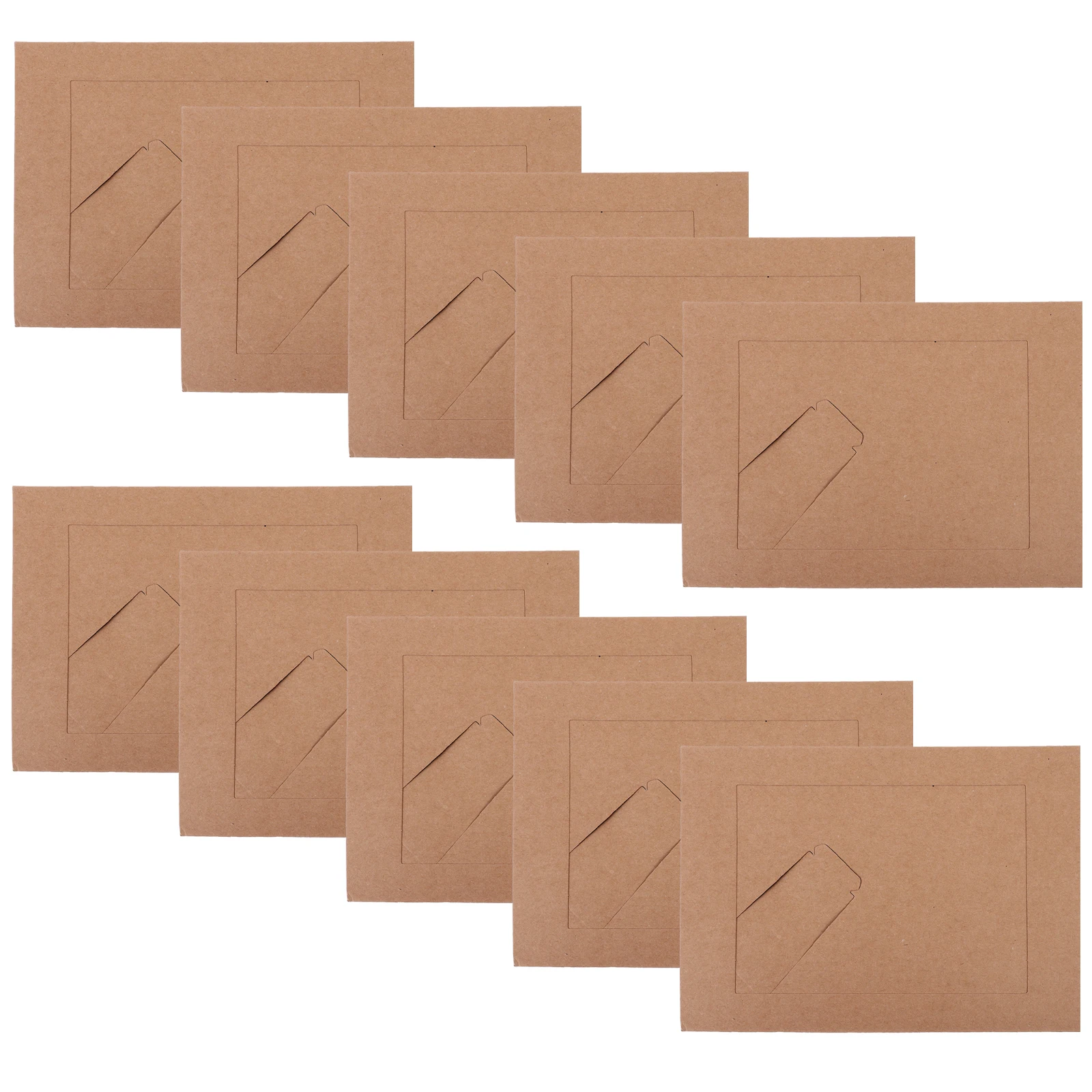 

10 Pcs DIY Photo Frame Kraft Paper Blank Picture Frames 7 Inch Home Decor Display Tabletop Photo Frames Bedroom Living Room