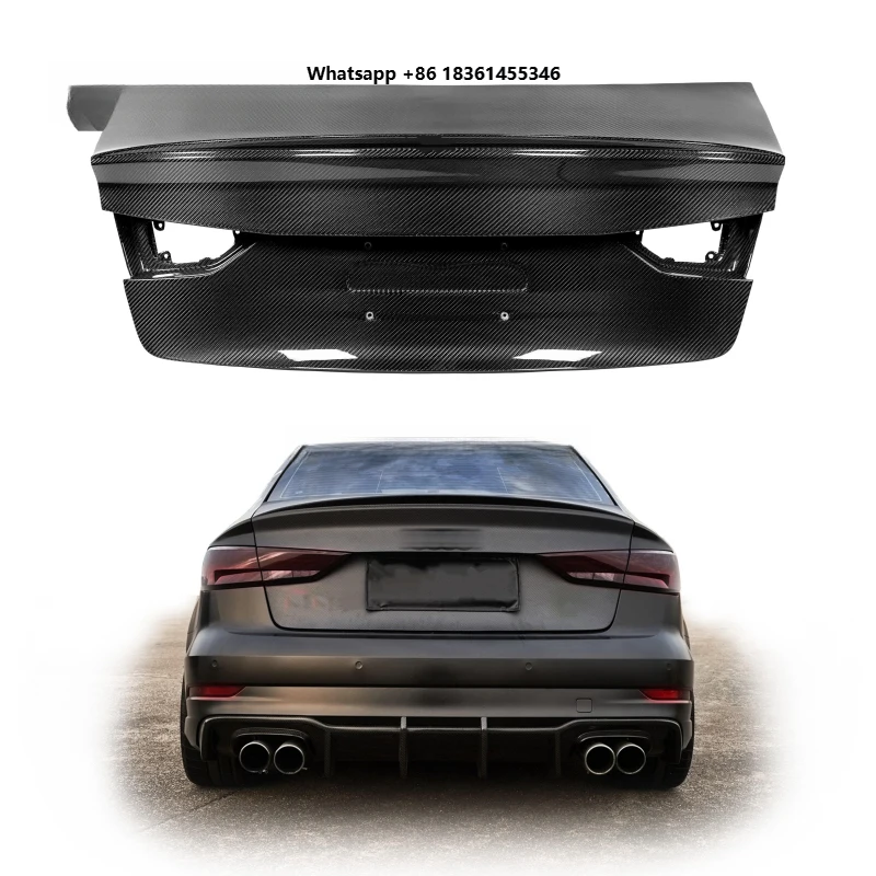 for the Rear Trunk Lid of the RS3 A3 (2017-2020). Dry Carbon Fiber Suitable