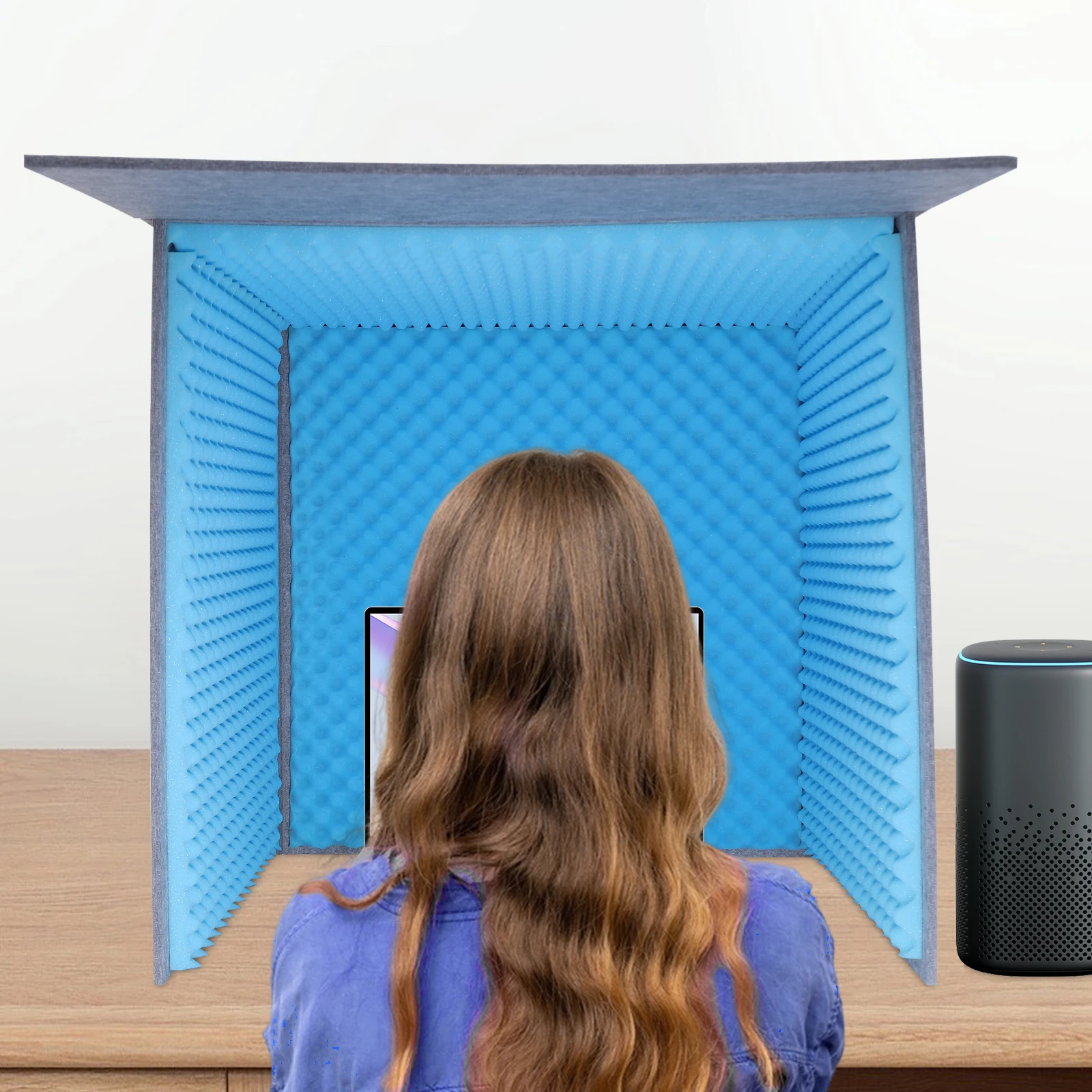 80*80*80cm Desktop Soundproof Cover Isolation Booth Vocal Sound Absorbing Shield for Recording Studios, Control Rooms