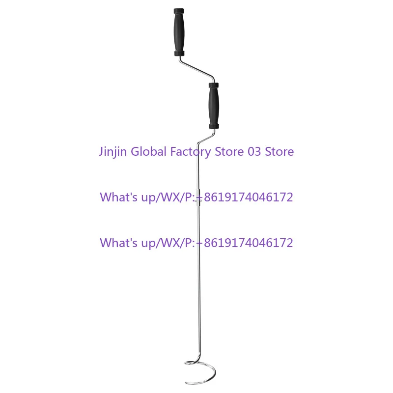 Split Solid Stainless Steel Compost Turning Stirring Crank Composting Tool Spiral Stirring Rod