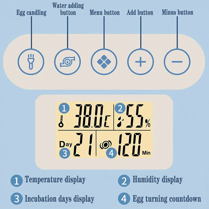 حاضنة البيض 70 قطعة حاضنة ذكية أوتوماتيكية بالكامل