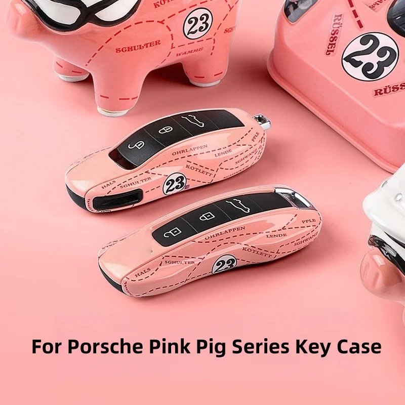 

For Porsche Panamera Cayenne Macan 718 Cayman Boxster 911 Taycan 10-25 Car Green Grello Painted Key Case Protective Shell Cover