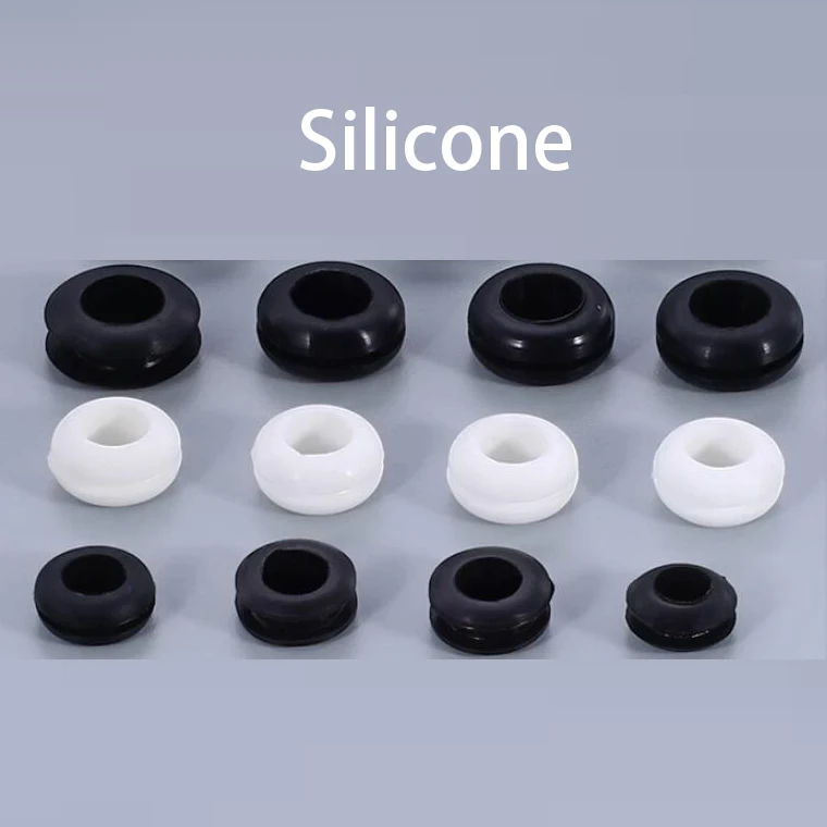 3/4/5/6/7/8/9/10/12/14/16/20/22mm High Temperature Silicone Double Sides Cable Wiring Protector O Ring Loop Seal Gasket Grommet