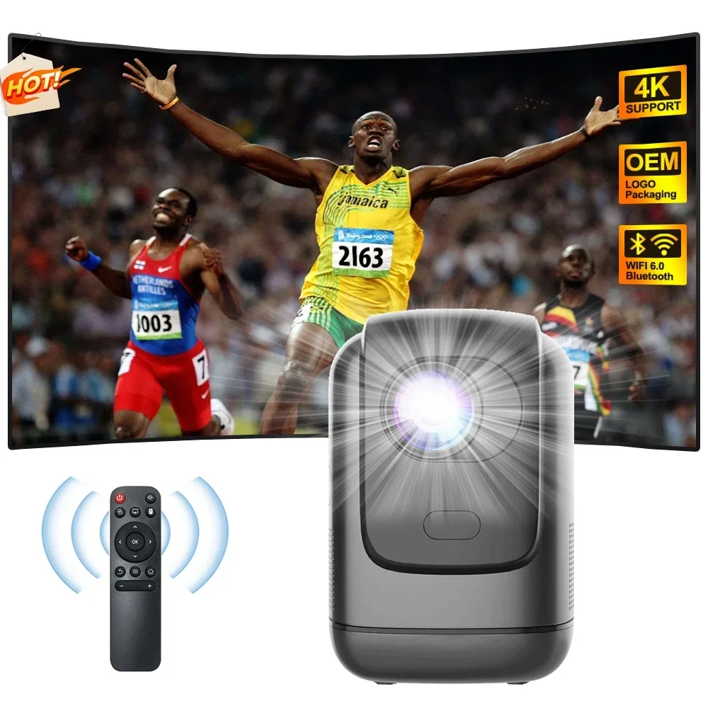 2024 New 4k smart projector used for watching competitions is a foldable portable home theater projector