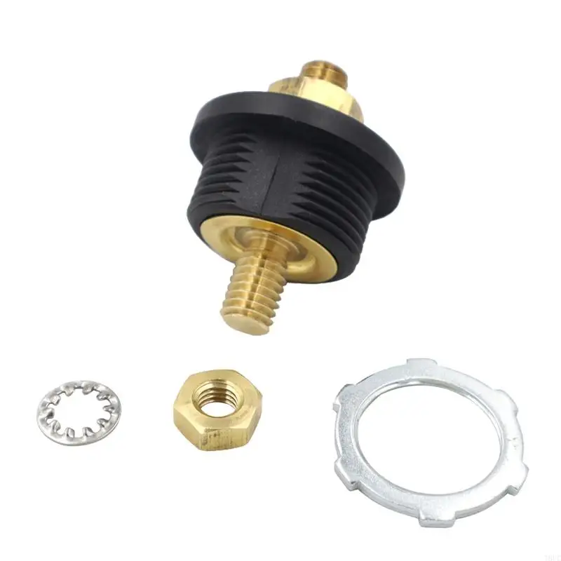 T8UC Auto Battery Terminal Bulkhead Feed-Thru Panel Positive Connector Post 3/8"