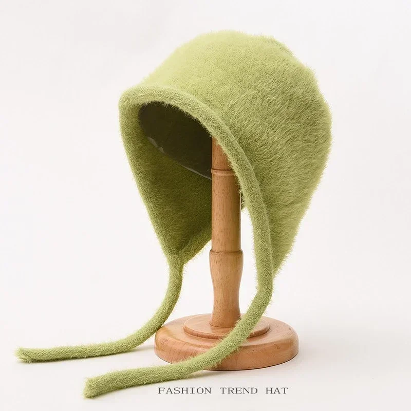 2025 حار Y2K لطيف قبعة الخريف الشتاء النساء الدافئة اليابانية متماسكة قبعة كومة قبعات الرجال حماية الأذن التعادل البلوز قبعة Gorro بونيه