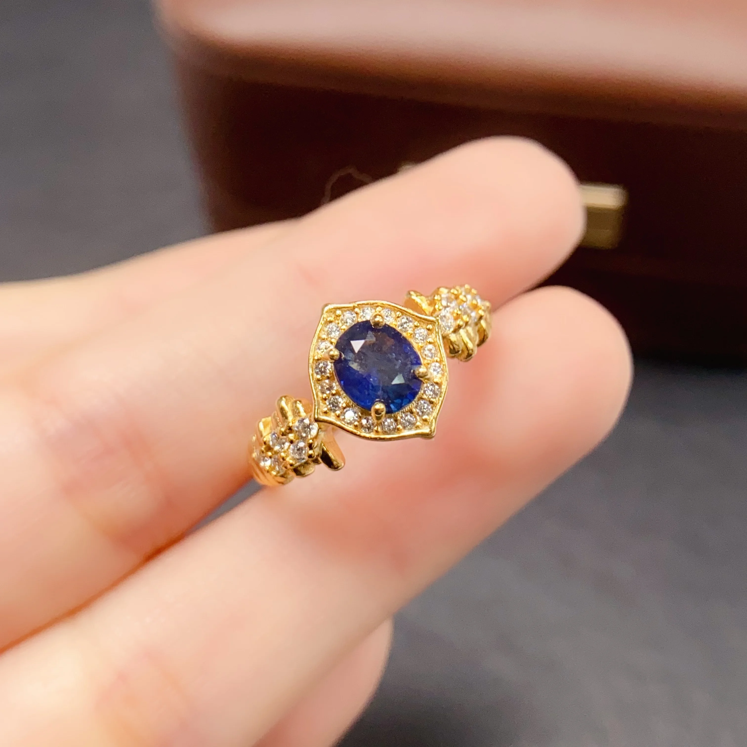 

5*6mm Natural Sapphire Ring S925 Sterling Silver Certificate Fine Fashion Design Charm Weddings Jewelry for Women FS