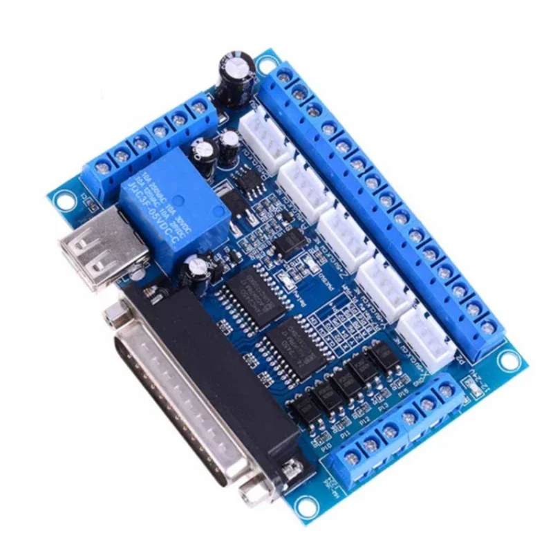 MACH3 Interface Board CNC 5 Axis With Optocoupler Adapter Stepper Motor Driver + USB Cable