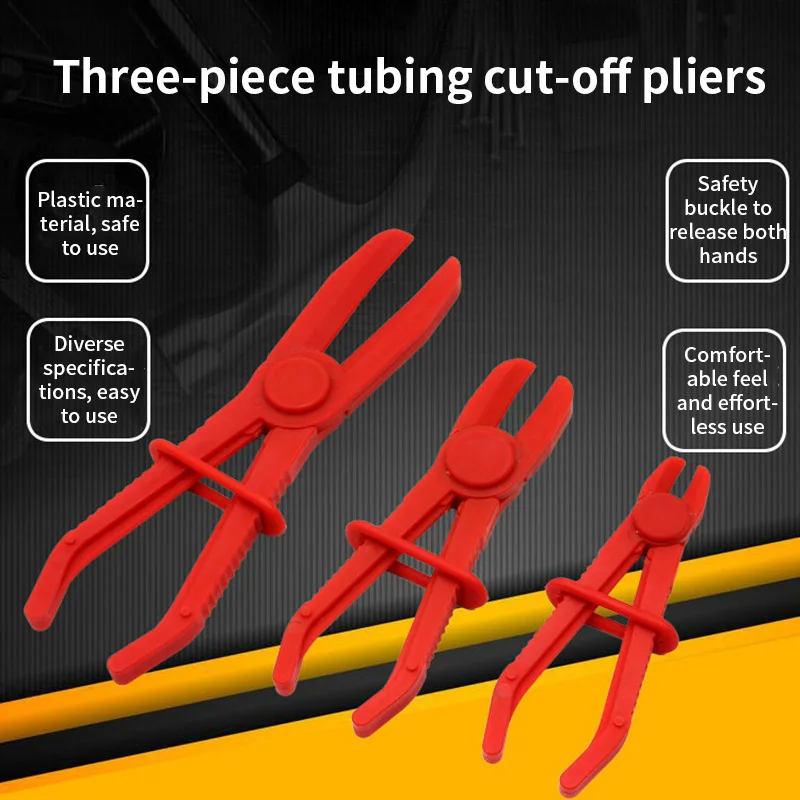 3Pcs Adjustable Hose Clamp sealing Brake Fuel Line Cut Off Clamp Car Water Pipe Repair Fix Tools Plastic Hands Free Plier