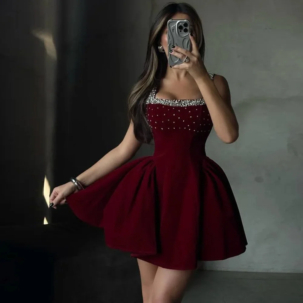 

Элегантное вечернее платье трапециевидной формы с квадратным воротником без рукавов по индивидуальному заказу, классические современные платья знаменитостей, модное нежное вечернее платье