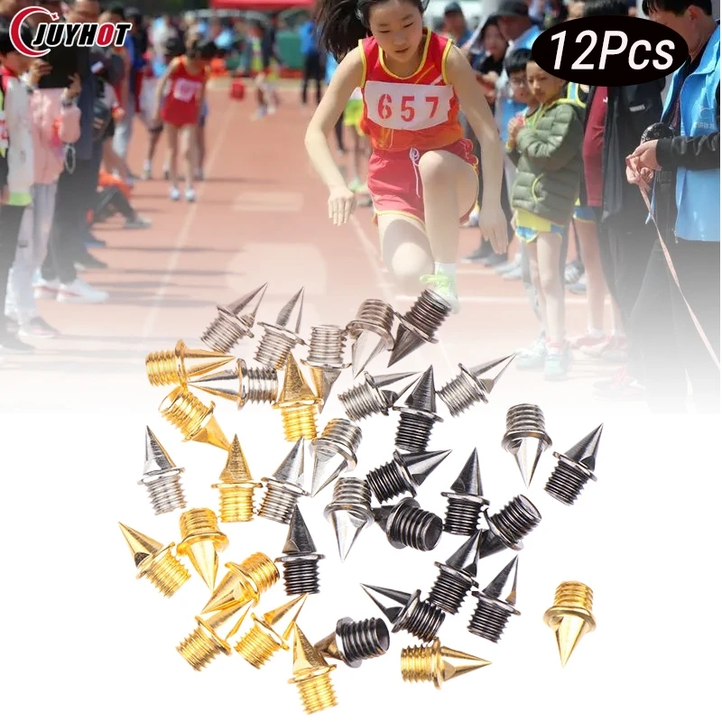 12Pcs Track Field Needle Silver/Gold/Black Camping Running Shoe Spikes Track Field Needle Outdoor Tools Replacements Parts