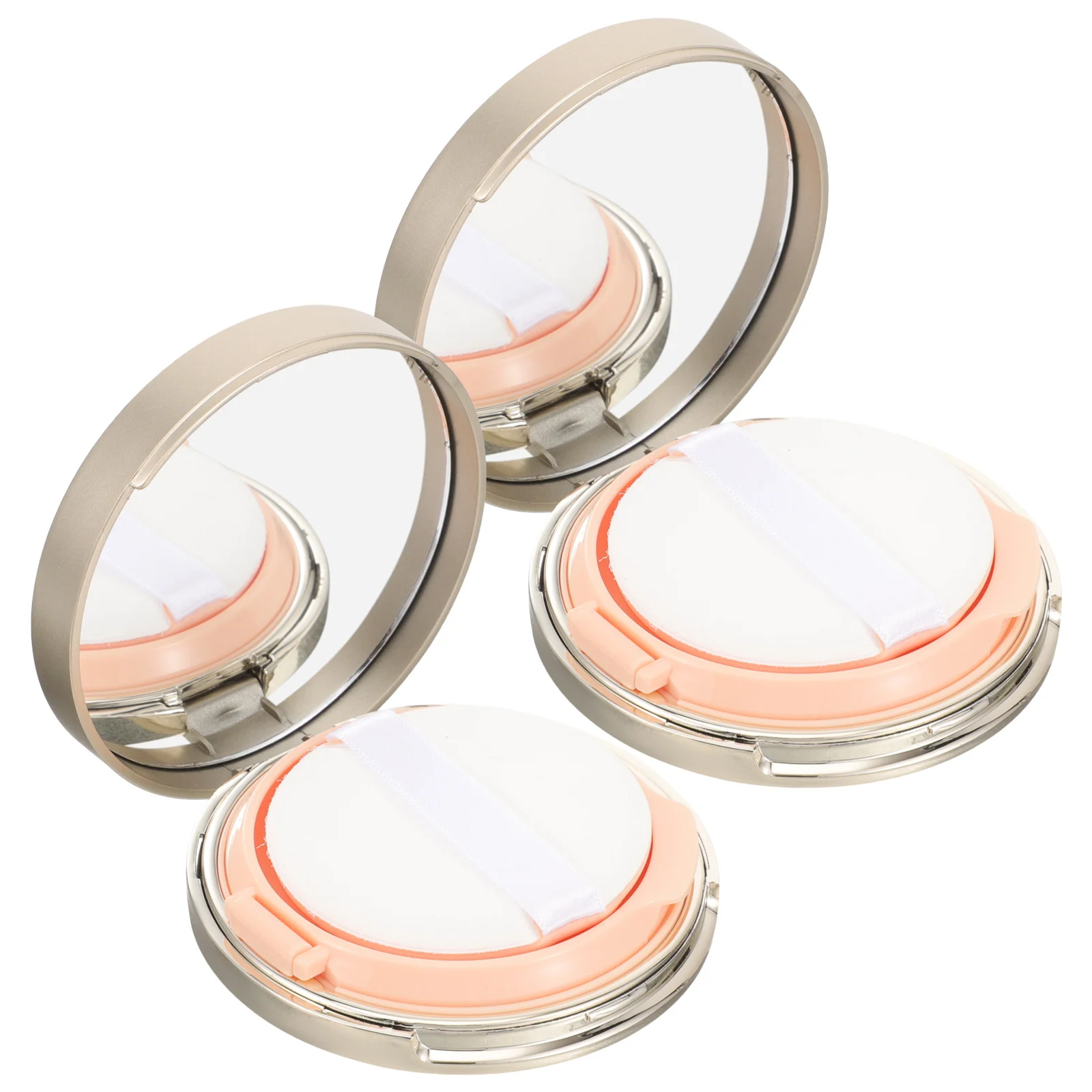 2Pcs Cushion Foundation Powder Box Empty Portable Refillable Compact Case Lightweight Travel Makeup Puff Container
