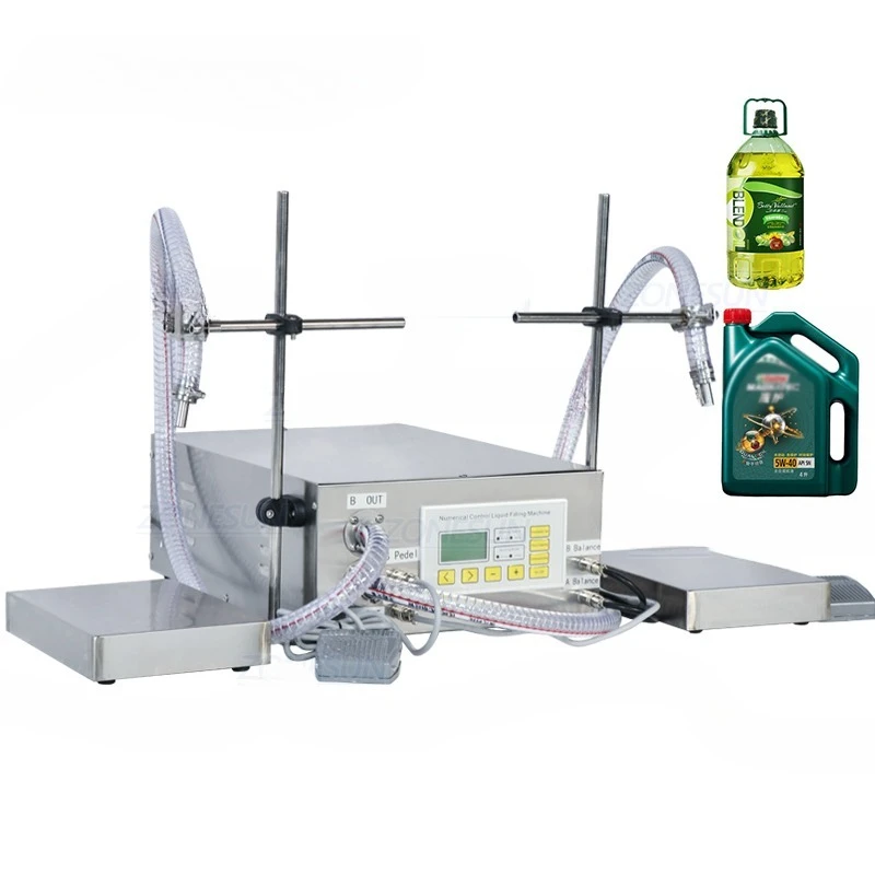 GP632 Double Nozzle Lubricating Edible Essential Oil Weighing Filling Machine Semi-automatic Gear Pump Oiler